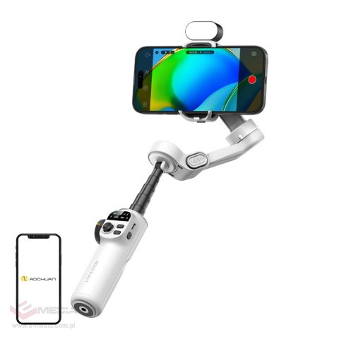 Gimbal AOCHUAN X2 z oświetleniem RGB (biały)
