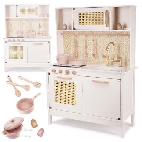 Kuchnia dla dzieci drewniana MDF retro z akcesoriami BOHO 100cm