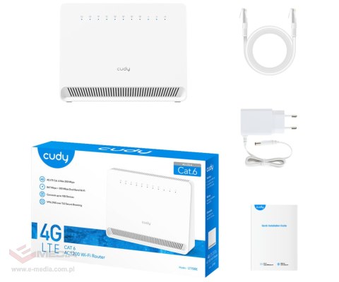 PUNKT DOSTĘPOWY 4G LTE +ROUTER LT700E 2.4 GHz, 5 GHz 300 Mb/s + 867 Mb/s CUDY