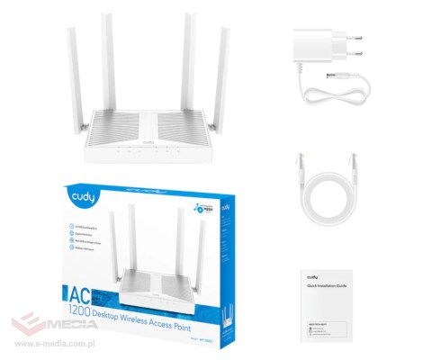 PUNKT DOSTĘPOWY AP1300D Wi-Fi 5 2.4 GHz, 5 GHz 300 Mb/s + 867 Mb/s CUDY