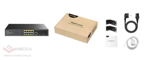SWITCH POE GS2008PS2 8-PORTOWY SFP CUDY