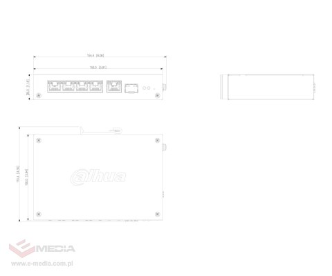 SWITCH PRZEMYSŁOWY POE CHS4106-4ET-60 6-PORTOWY, 4 PoE SFP DAHUA
