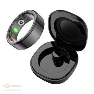 Smartring COLMI R02 rozmiar 8 18.1mm (czarny) + etui ładujące