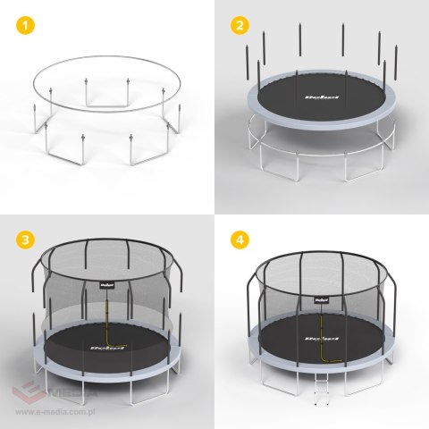 Trampolina Rebel Active PRO 15ft/457 cm, siatka, drabinka