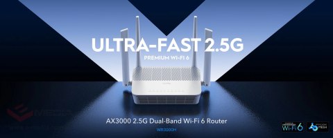 ROUTER WR3000H Wi-Fi 6 2.4 GHz, 5 GHz 574 Mb/s + 2402 Mb/s CUDY