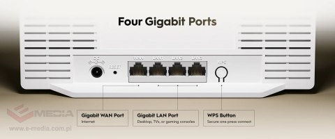 ROUTER WR3600E Wi-Fi 7 2.4 GHz, 5 GHz 688 Mb/s + 2880 Mb/s CUDY