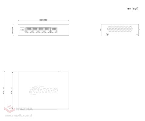 SWITCH POE CS4005-4ET1GT-36 4-PORTOWY DAHUA