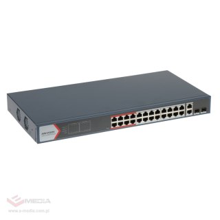SWITCH POE DS-3E1326P-EI(B) 24-PORTOWY SFP Hikvision