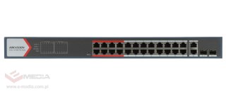 SWITCH POE DS-3E1326P-EI(B) 24-PORTOWY SFP Hikvision