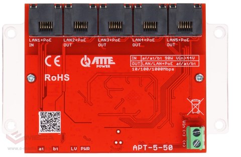 SWITCH POE / EXTENDER APT-5-50 5-PORTOWY ATTE