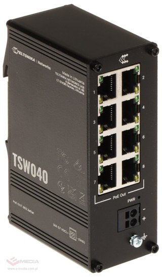 SWITCH PRZEMYSŁOWY POE TSW040 8-PORTOWY Teltonika