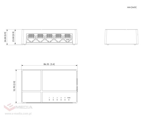 SWITCH SG1005L-EUR 5-PORTOWY DAHUA