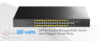 ZARZĄDZALNY SWITCH POE+ GS2028PS4-300W 24-PORTOWY SFP CUDY