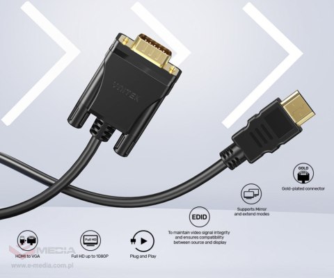 ADAPTER HDMI / VGA V1185A01 2 m 1080p UNITEK