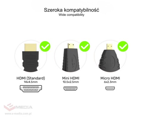 KONWERTER HDMI NA VGA Y-6355 + AUDIO + ADAPTERY MICRO I MINI HDMI UNITEK