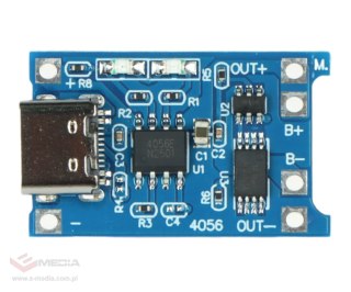 MODUŁ ŁADOWANIA AKUMULATORÓW LI-ION CHAR-4056-18650/USB-C