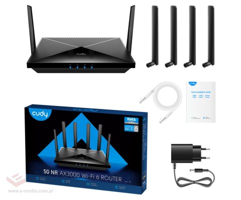 PUNKT DOSTĘPOWY 5G +ROUTER P5 Wi-Fi 6, 2.4 GHz, 5 GHz ; 574 Mb/s + 2402 Mb/s CUDY
