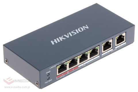 SWITCH POE DS-3E0106HP-E 4-PORTOWY Hikvision