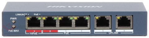 SWITCH POE DS-3E0106HP-E 4-PORTOWY Hikvision