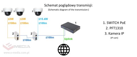 SWITCH POE / EXTENDER PFT1310 3-PORTOWY DELTA NETWORK