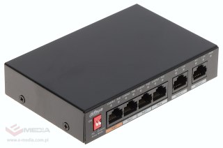 SWITCH POE PFS3006-4ET-60-V2 4-PORTOWY DAHUA
