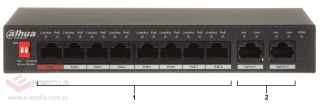 SWITCH POE PFS3010-8ET-96-V2 8-PORTOWY DAHUA