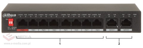 SWITCH POE PFS3010-8ET-96-V2 8-PORTOWY DAHUA