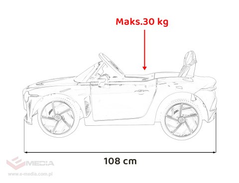 Autko Bentley Bacalar na akumulator dla dzieci Biały + Pilot + EVA + Wolny Start + Audio LED