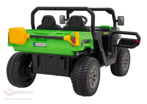 Auto Pick-Up Speed 900 dla dzieci Zielony + Napęd 4x4 + Ruchomy kiper + Bagażnik + Pilot + Łopatka + Audio LED