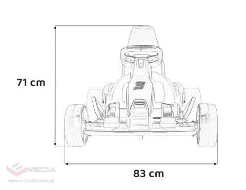 Gokart Fast 3 Drift na akumulator dla dzieci Biały + Funkcja driftu + Silniki 2x150W + Radio LED + Pasy