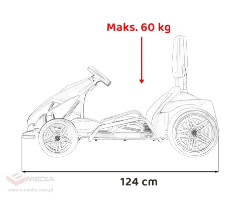 Gokart Fast 3 Drift na akumulator dla dzieci Czerwony + Funkcja driftu + Silniki 2x150W + Radio LED + Pasy
