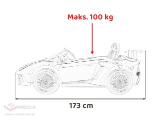 Lamborghini Aventador SV na akumulator dla 2 dzieci Szary + Silnik bezszczotkowy + Pompowane koła + Audio LED