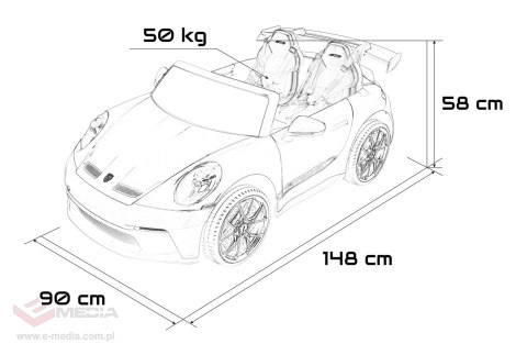 Pojazd Porsche 911 GT3 STRONG MP4 Czerwony