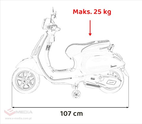 Pojazd Skuter Vespa ROMA Biały motorek dla dziecka