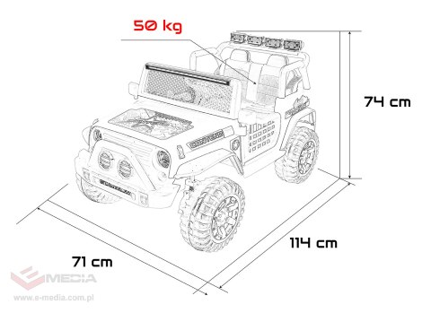 Pojazd Jeep BEAST 4x4 Biały