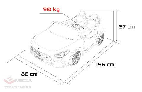 Pojazd Mercedes Benz GT63 AMG Żółty
