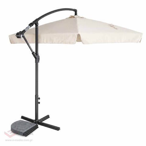 Parasol ogrodowy LUARO duży składany z wysięgnikiem 290cm beżowy