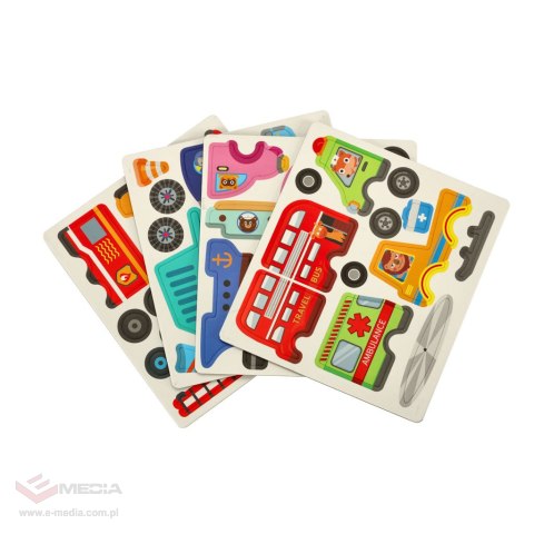 Książeczka magnetyczna układanka puzzle z magnesem środki transportu