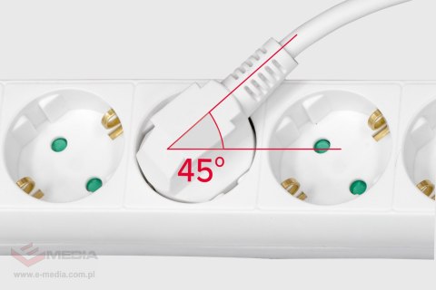 Przedłużacz 3 gniazda 3m typu niemieckiego bez przełącznika (3x1,5mm) Rebel biały