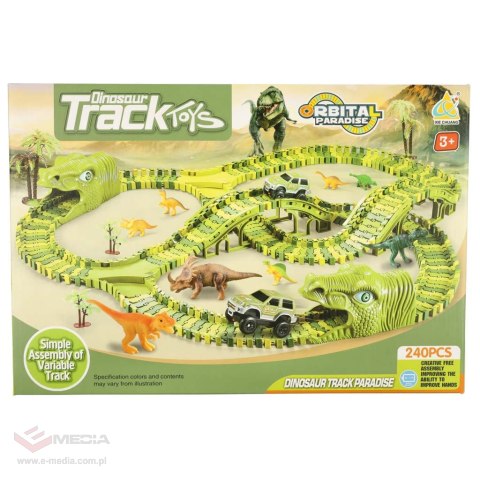 Tor wyścigowy dinozaury samochody XXL TRACK 240 elementów
