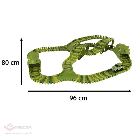 Tor wyścigowy dinozaury samochody XXL TRACK 240 elementów