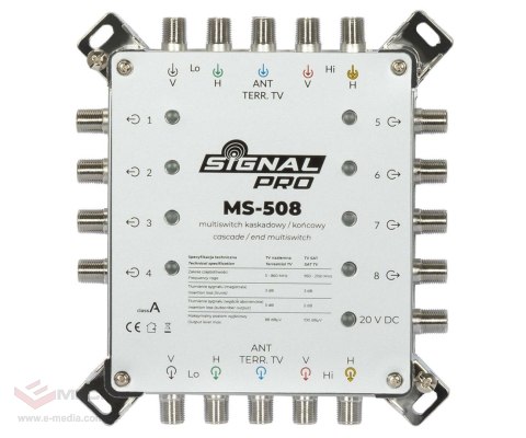 MULTISWITCH PRZELOTOWY MS-508 5 WEJŚĆ / 8 WYJŚĆ SIGNAL PRO