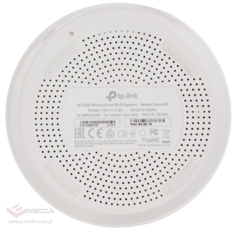 DOMOWY SYSTEM WI-FI DECO-M5(1-PACK) 2.4 GHz, 5 GHz 400 Mb/s + 867 Mb/s TP-LINK