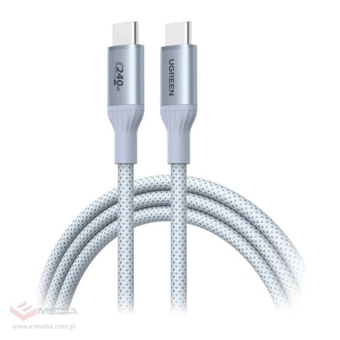 Kabel UGREEN L534 USB-C-USB-C 2m 240W (srebrno-biały)
