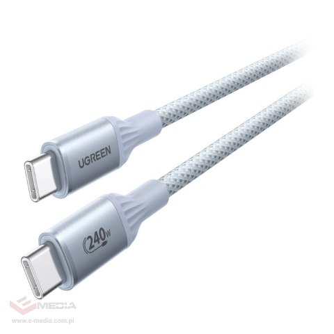 Kabel UGREEN L534 USB-C-USB-C 2m 240W (srebrno-biały)