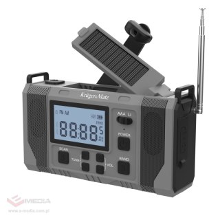 Radio solarne, przenośne radio awaryjne SOS, powerbank 10000mAh, latarka, dynamo, Kruger&Matz