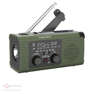 Radio solarne, przenośne radio awaryjne SOS, powerbank 5000mAh, latarka, dynamo, Kruger&Matz