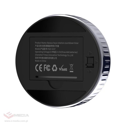 Baseus Heyo obrotowy minutnik czasomierz elektroniczny timer czarny (ACDJS-01)