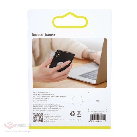 Baseus ultracienki samoprzylepny uchwyt ring podstawka do telefonu srebrny (SUYB-0S)