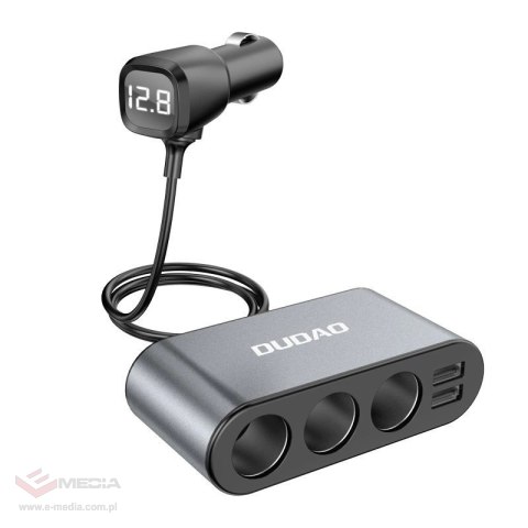 Dudao ładowarka samochodowa 2x USB / 3x rozdzielacz gniazda zapalniczki czarny (R1Pro black)